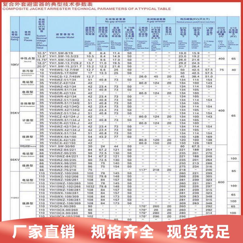 避雷器YH10W-200/496氧化锌避雷器金属氧化物避雷器厂家