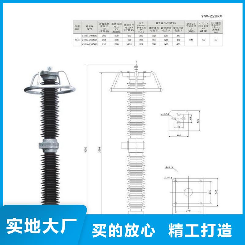 氧化锌避雷器Y10WZ-108/281工厂直销