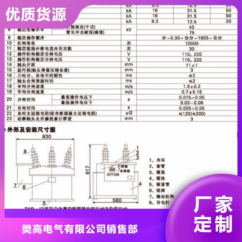 ZN28A-12/2500-40分体式系列户内真空断路器